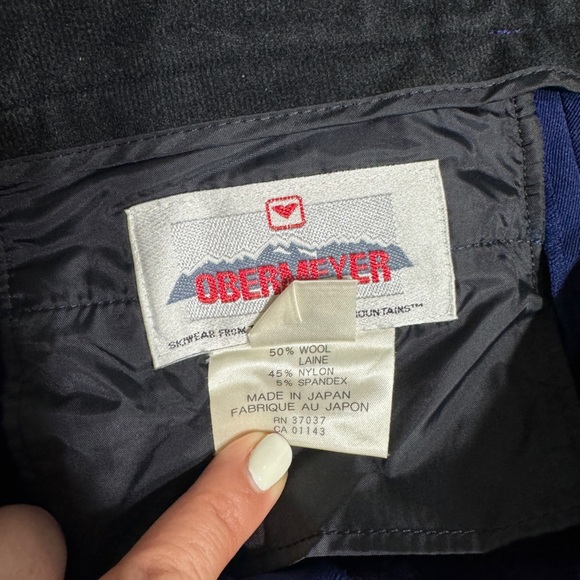 OBERMEYER SPORT STIRRUP WOOL BLEND COBALT BLUE SKI SNOW PANTS - Size 8R - Picture 13 of 14